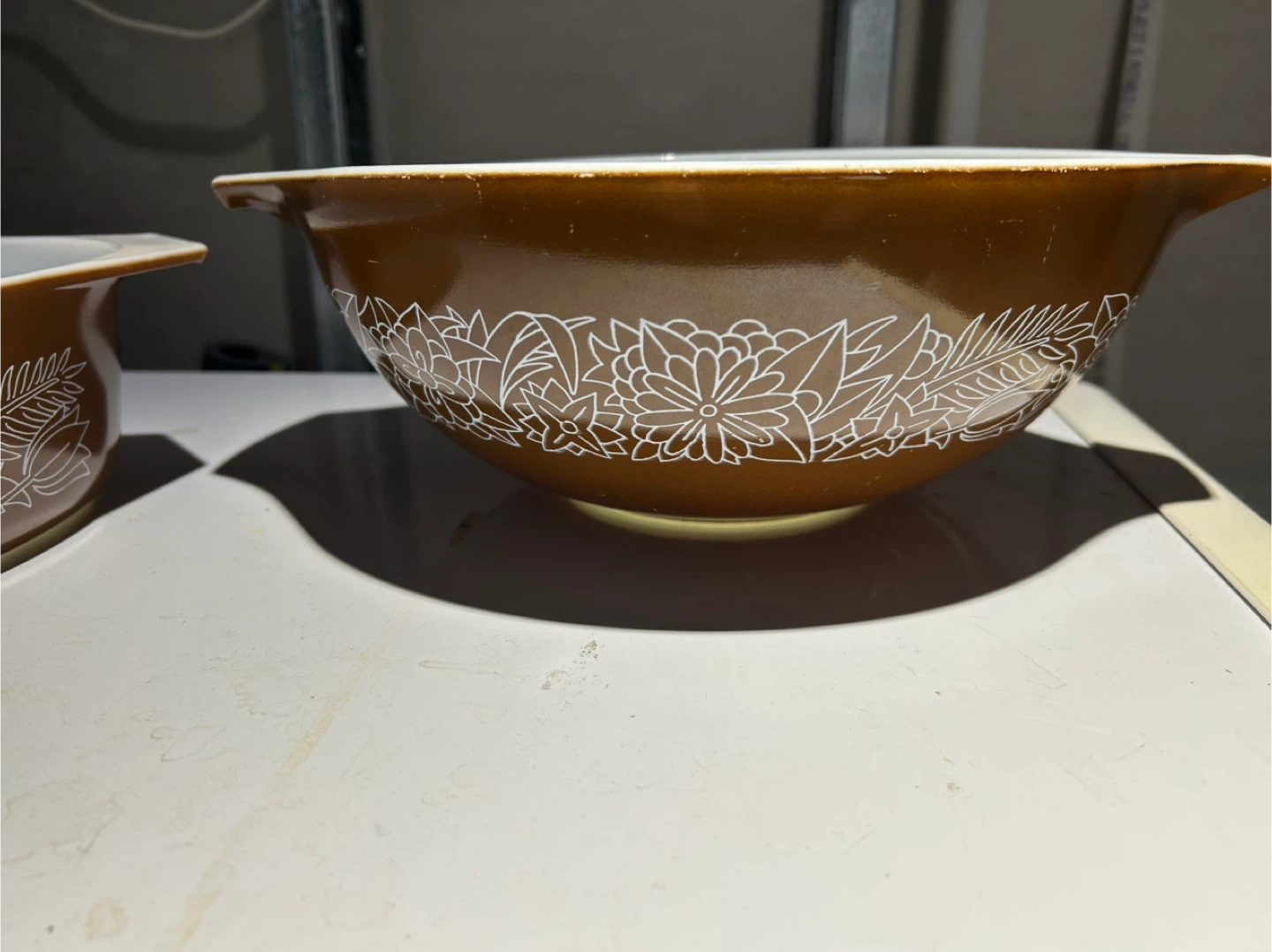 Pyrex Brown Floral Mixing Bowls Set - photo 3