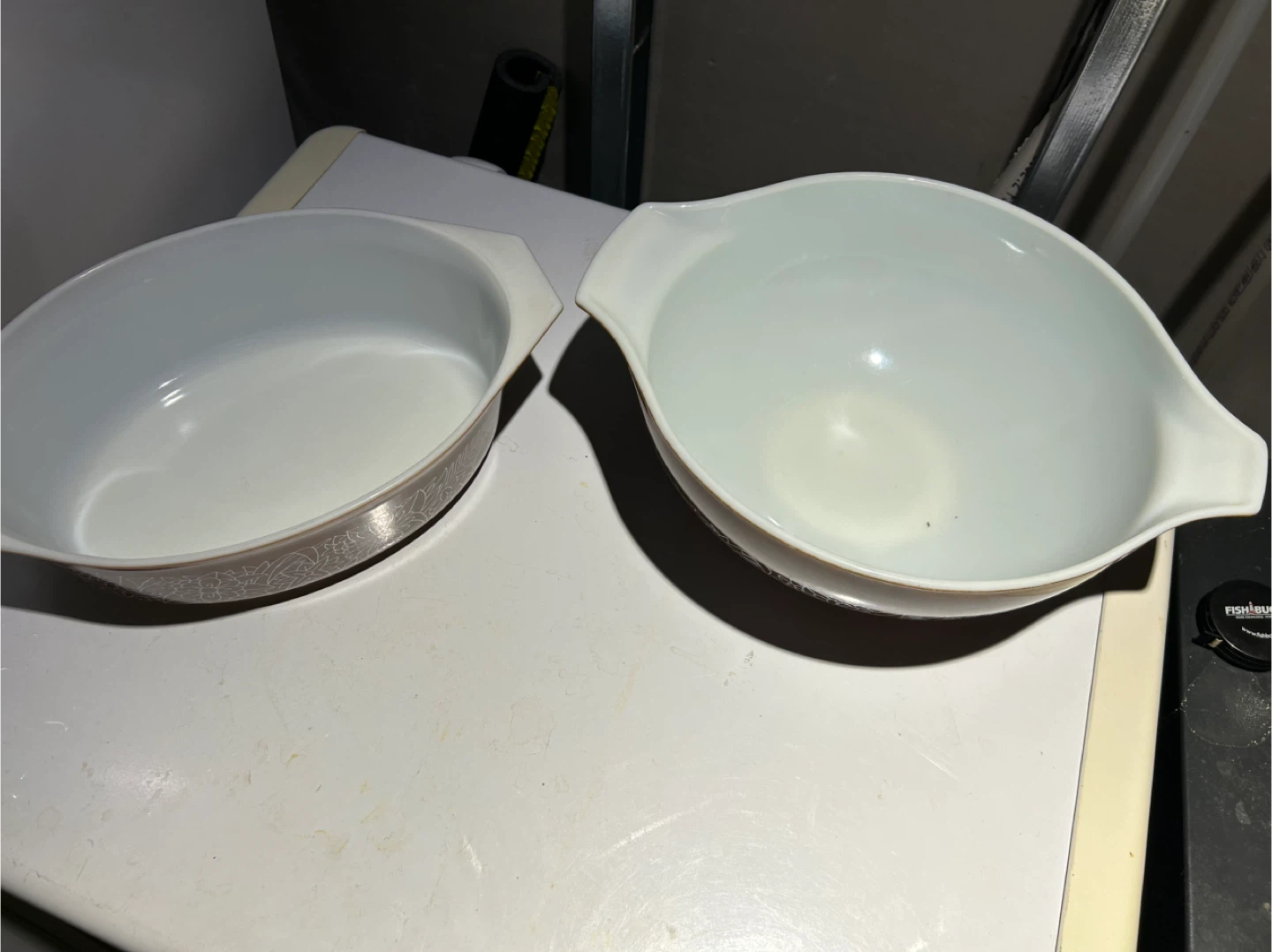 Pyrex Brown Floral Mixing Bowls Set