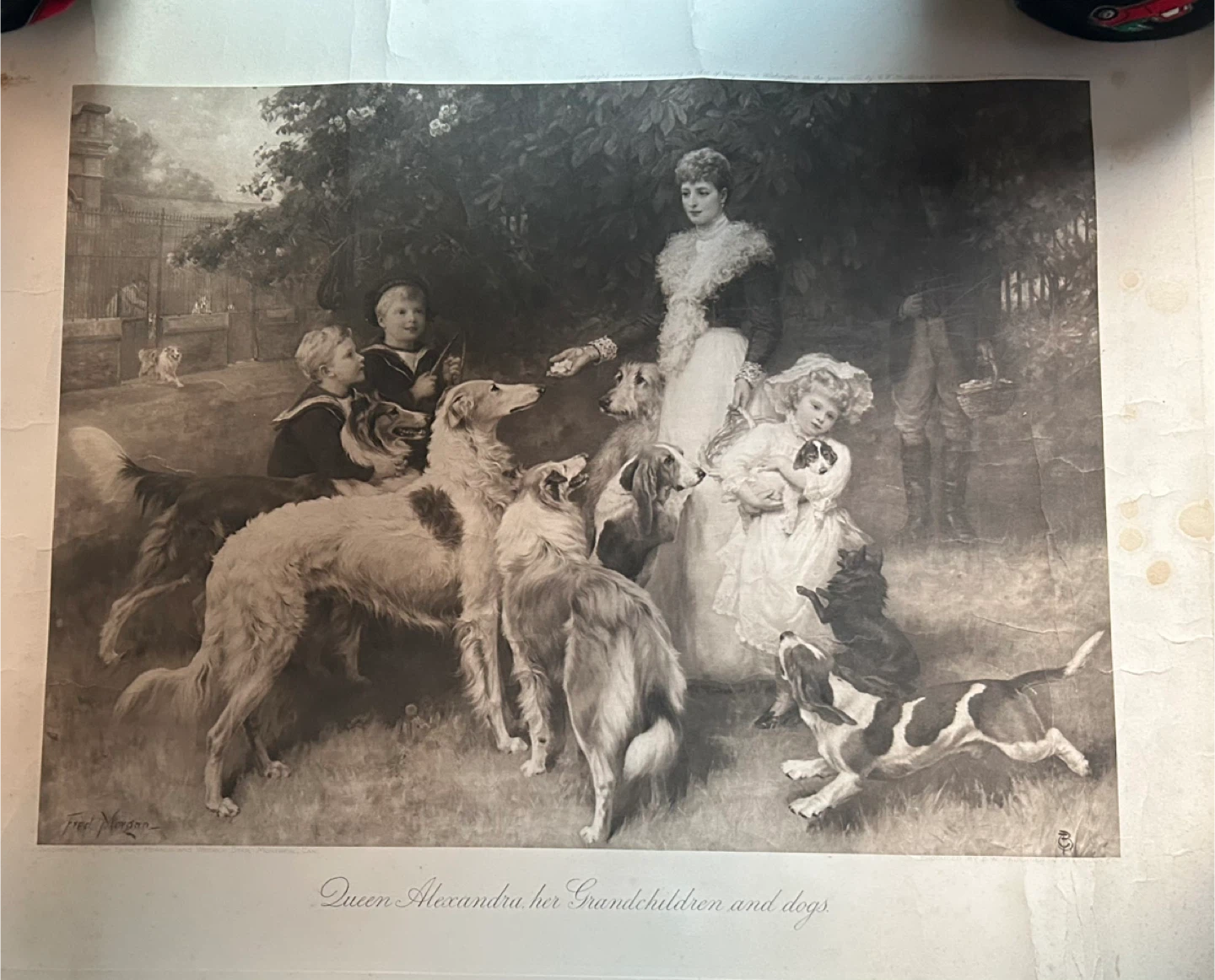 Queen Alexandra Her Grandchildren and Dogs Print