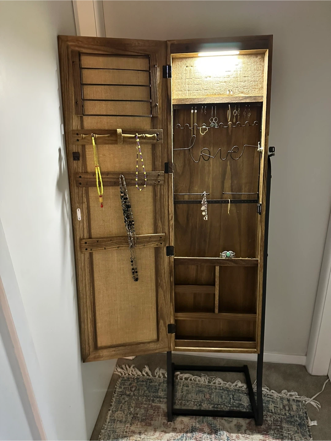 Wooden Jewellery Cabinet with Mirror