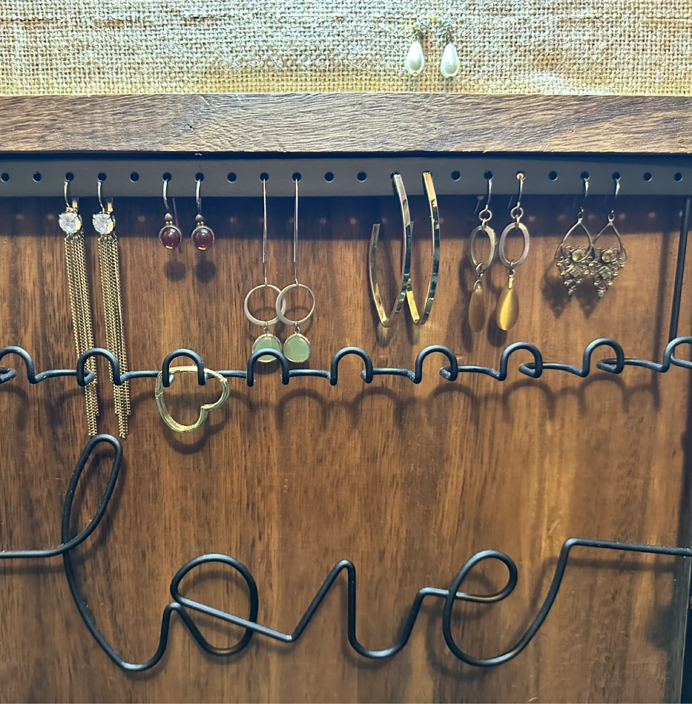 Wooden Jewellery Cabinet with Mirror - photo 3