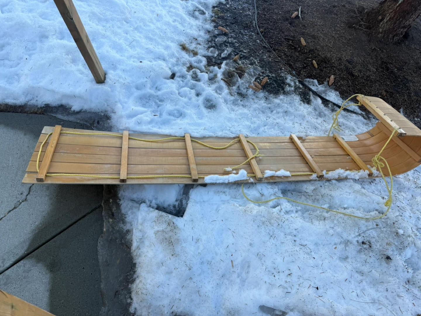 Wooden Toboggan Sled