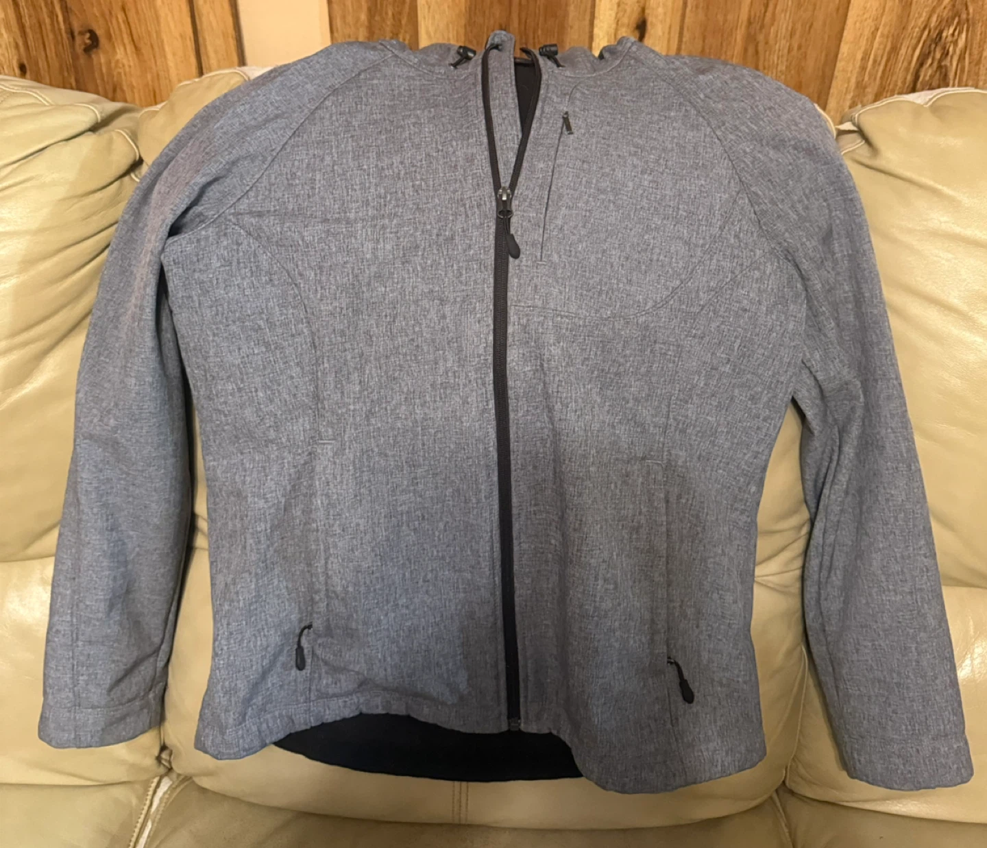 Kirkland Grey Softshell Hooded Jacket, size L, $10