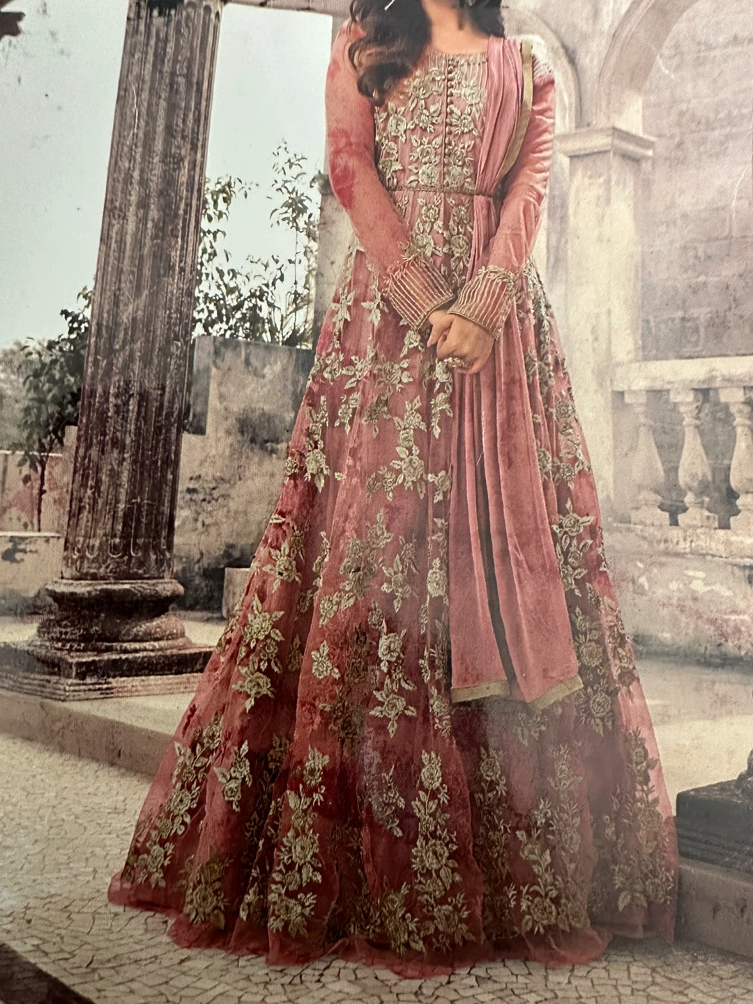 Embroidered Dress with Dupatta in xsmall