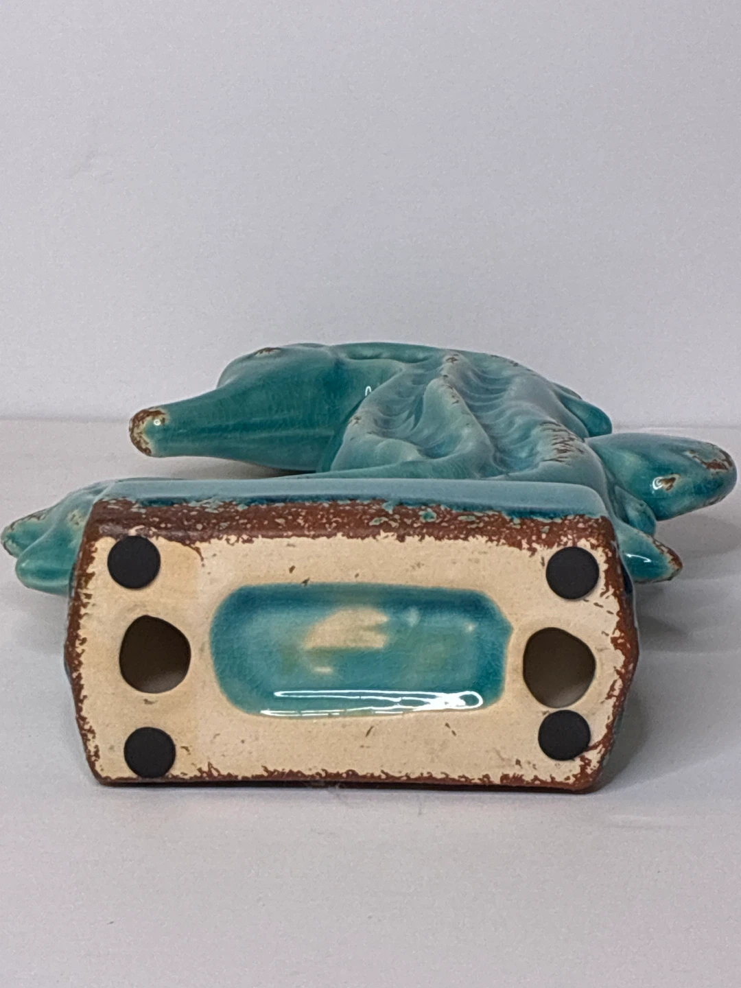 Vintage Coastal Ceramic Seahorse – Turquoise Crackle Glaze - photo 5