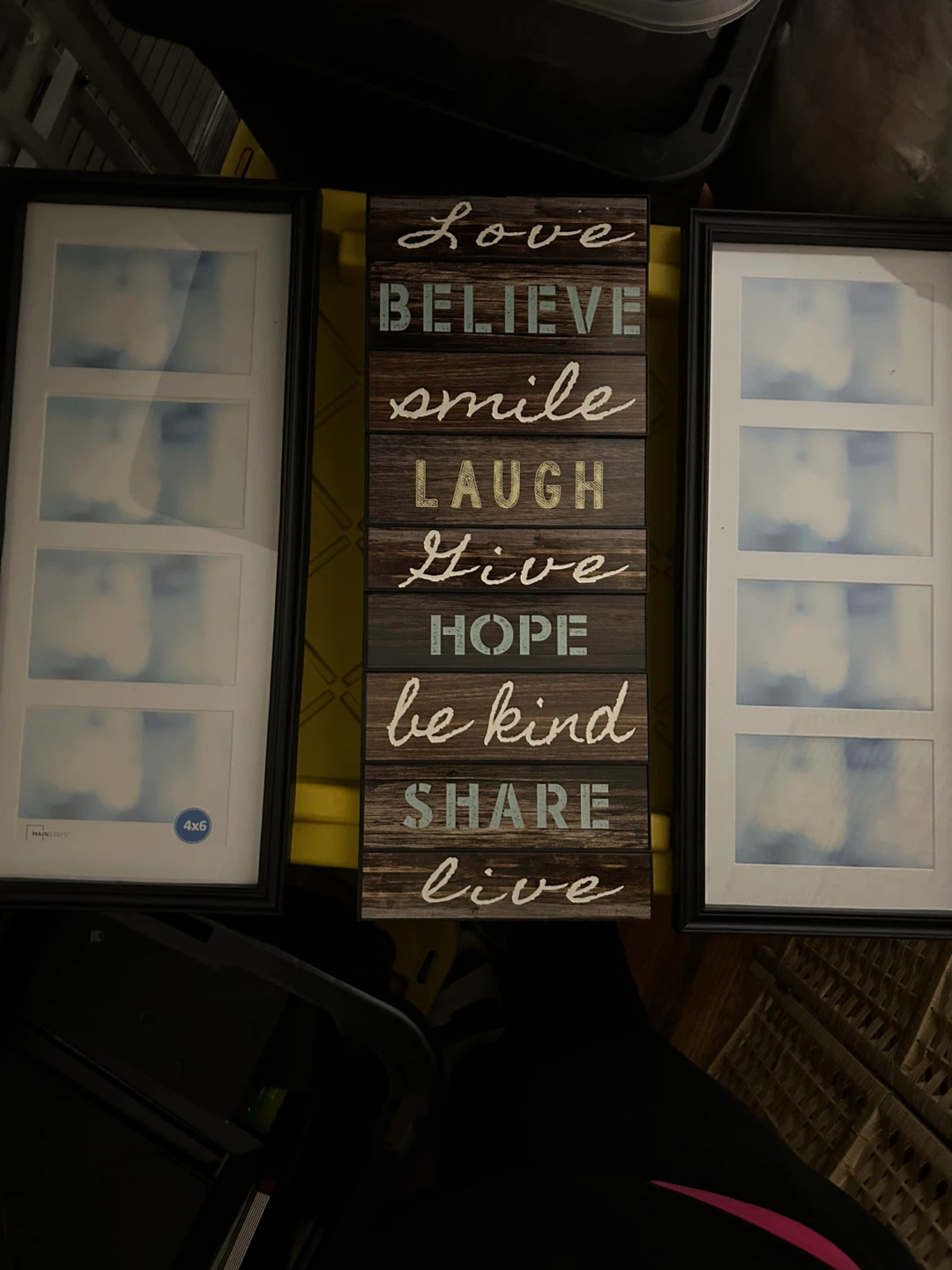 Mainstays 3 Photo Collage Frame & Wood Sign