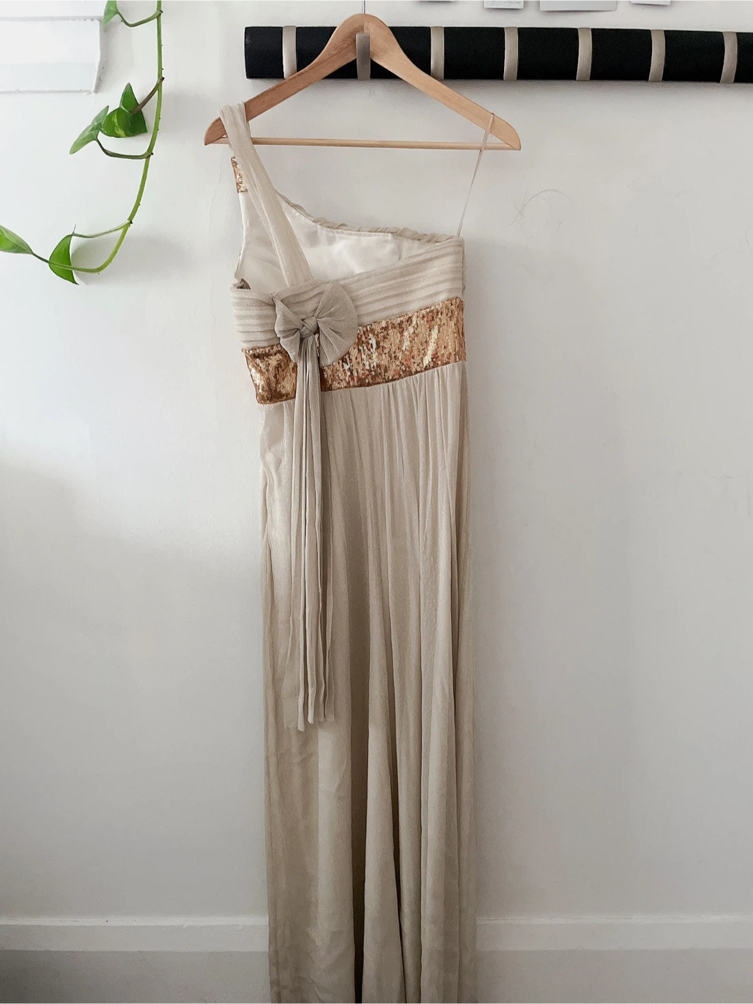 One-Shoulder Sequin Maxi Dress - photo 3