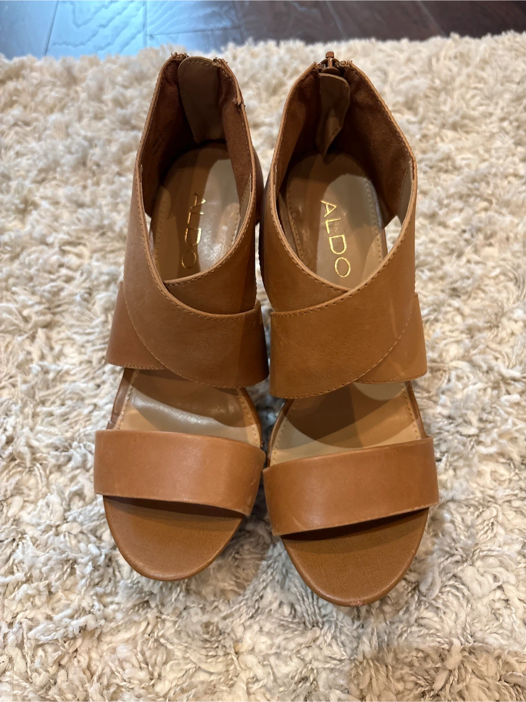 ALDO Women's Tan Wedge Sandals