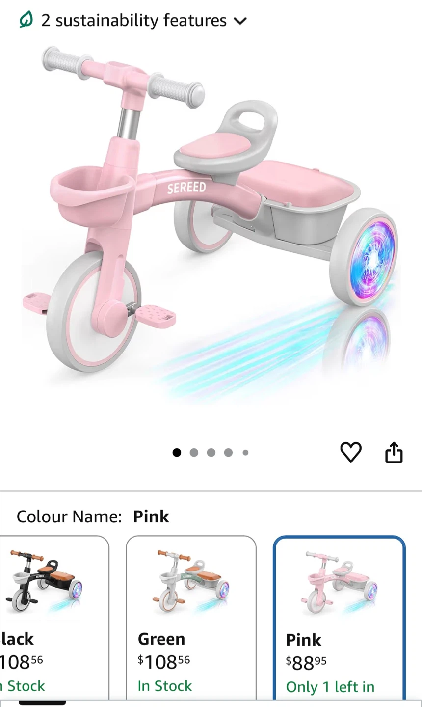 SEREED Toddler Tricycle - Pink - photo 5