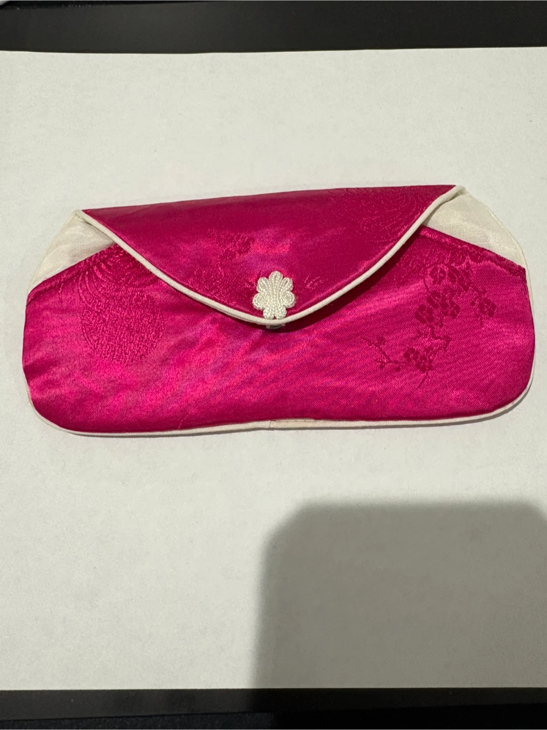 Pink Satin Clutch Bag