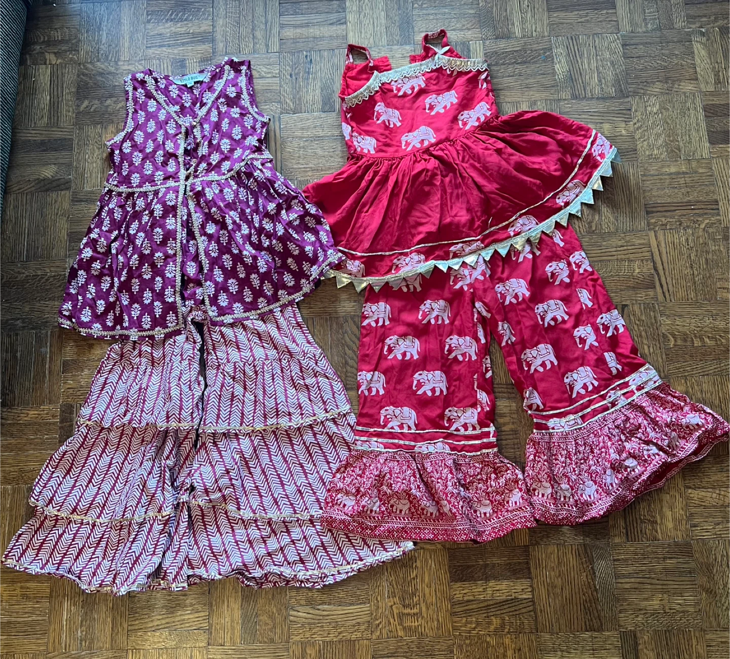 4/5 years Kids Elephant Print Sharara Set