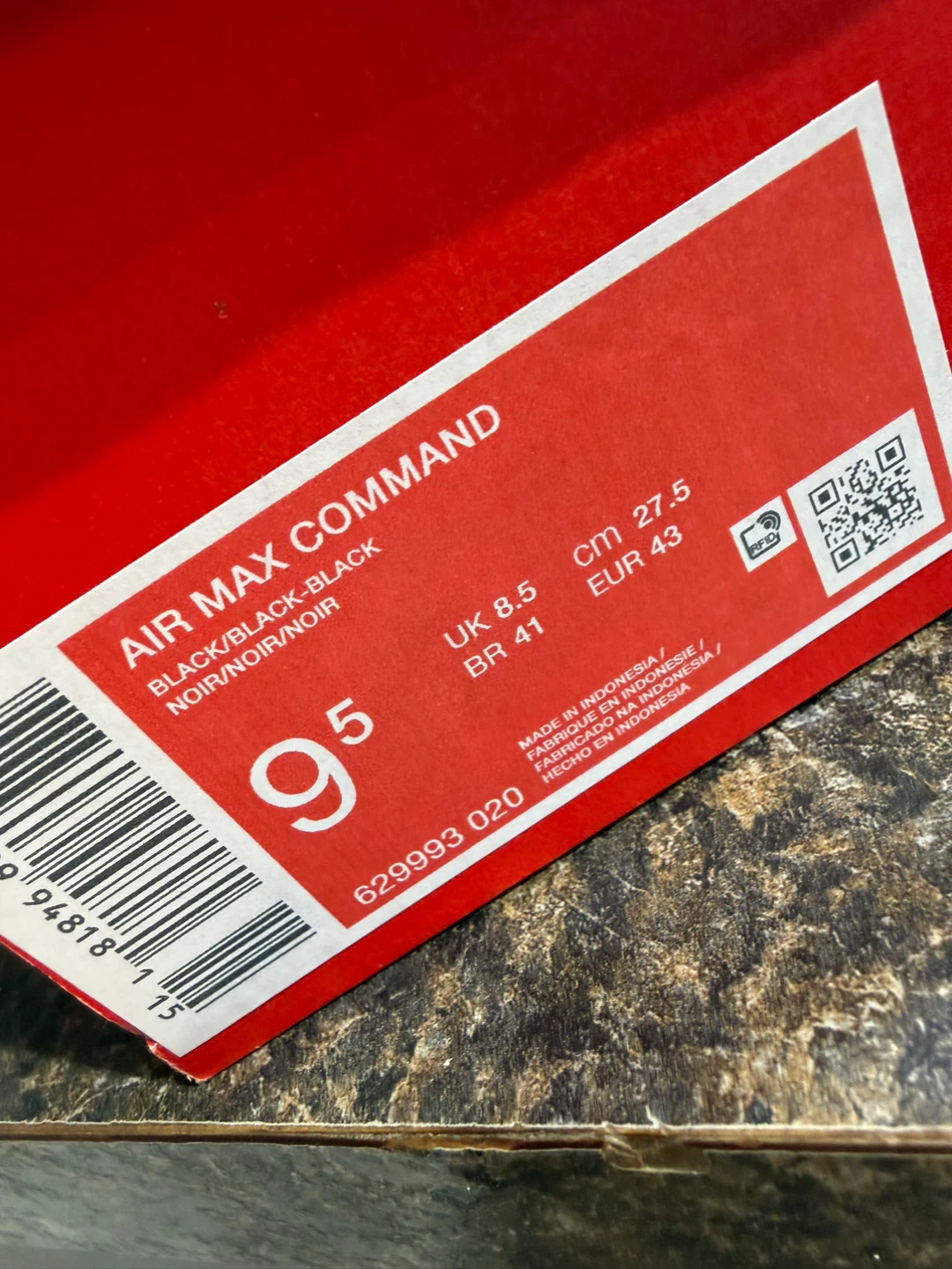 Nike Air Max Command Black Shoes