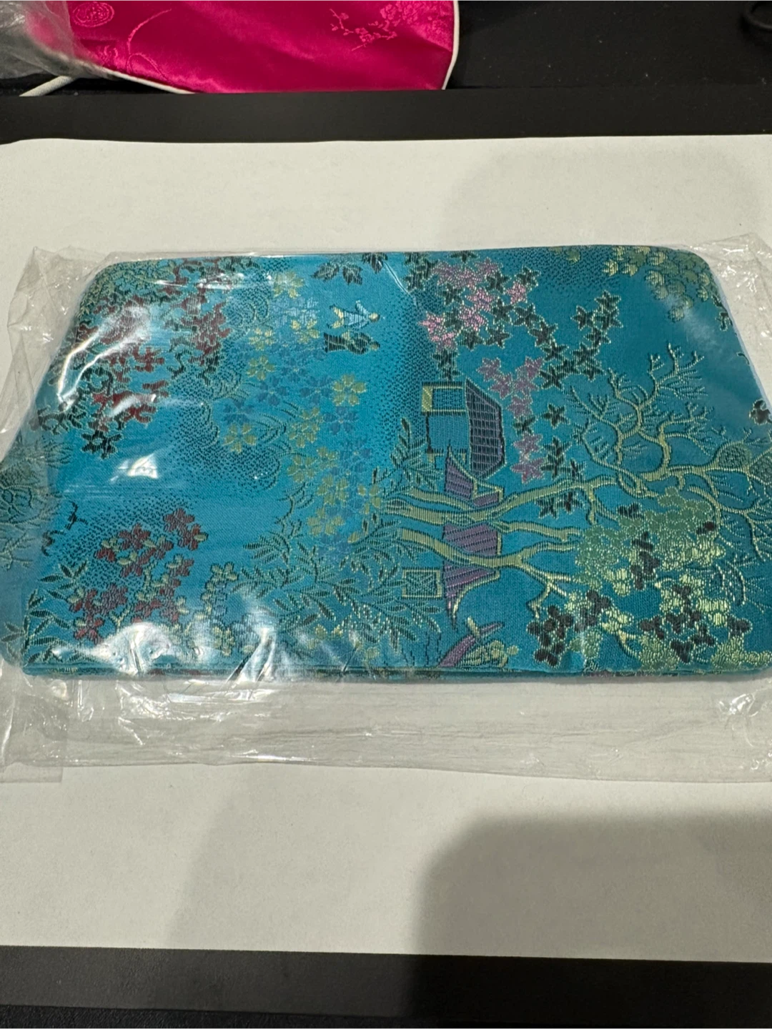 Teal Brocade Clutch Purse