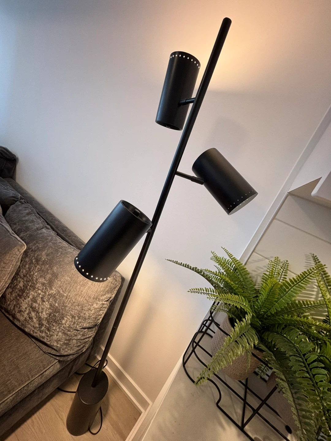 Metallic Black 3-Head Floor Lamp
