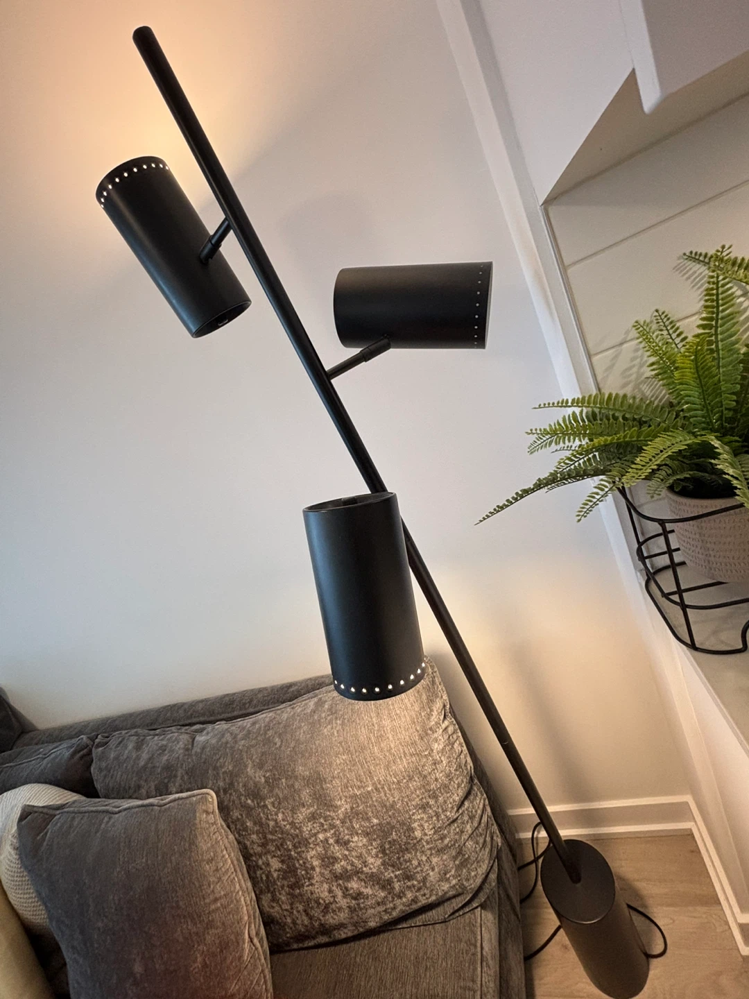 Metallic Black 3-Head Floor Lamp - photo 4