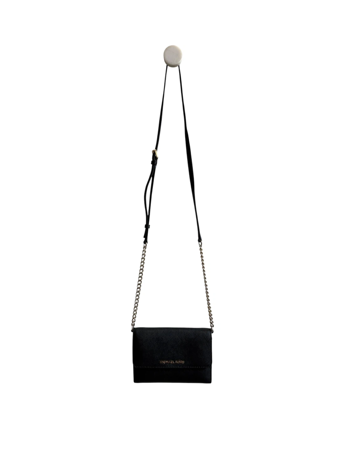 Michael Kors Black Jet Set Saffino Leather Crossbody Wallet Bag - photo 3