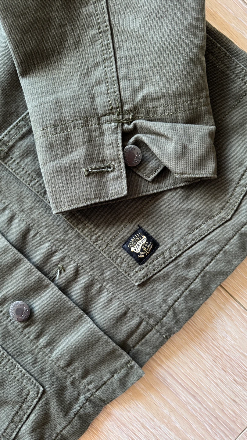 ZARA Olive green corduroy collar Jacket with Plaid Lining - photo 3