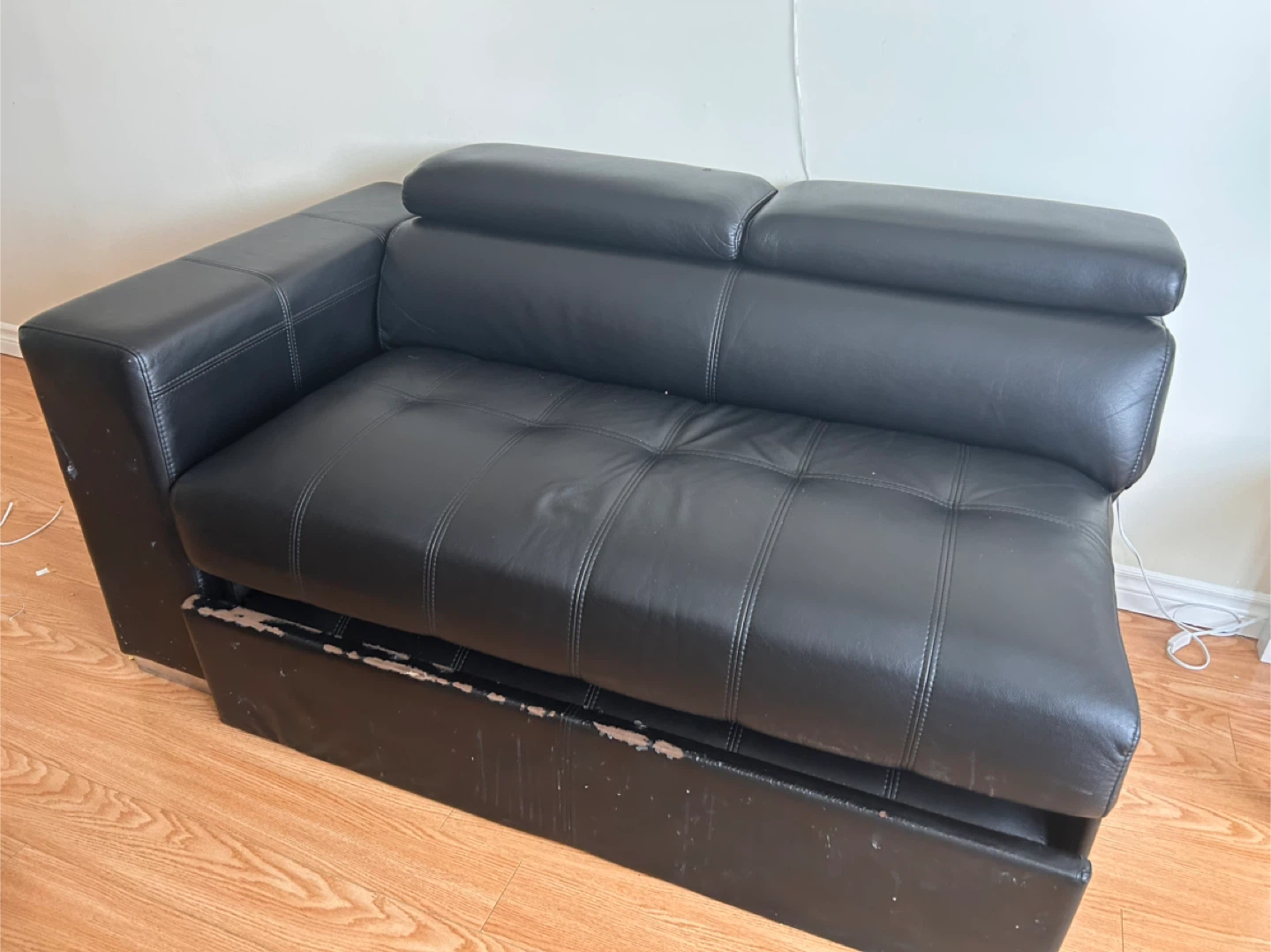 Black Faux Leather Loveseat Sofa Bed