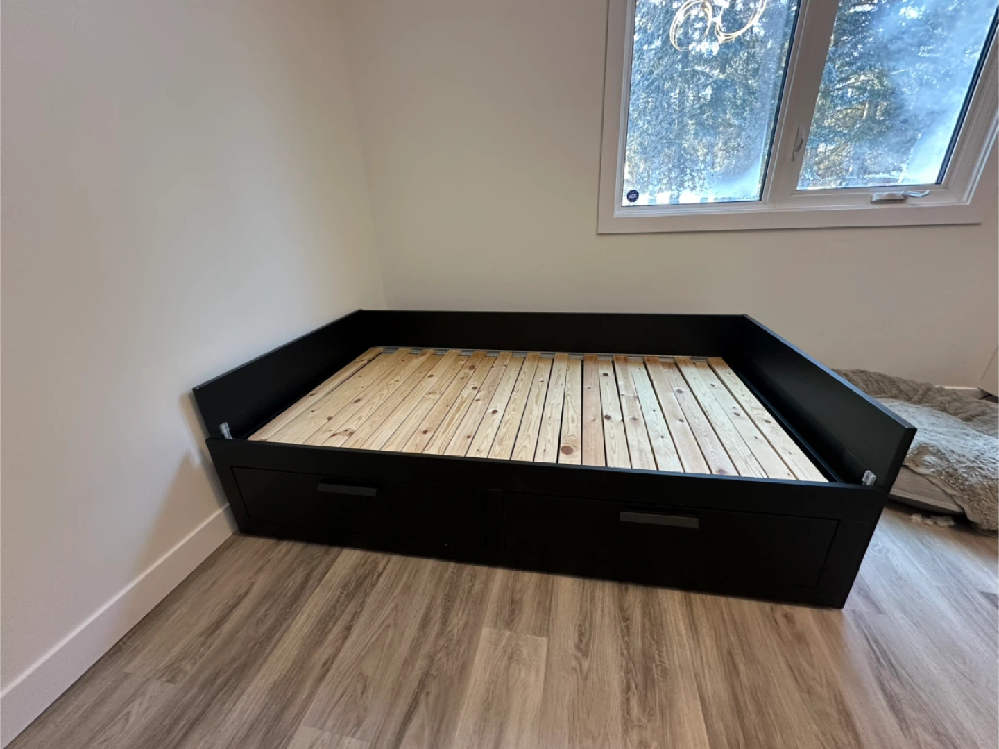 Black IKEA Brimnes Daybed with Storage Drawers