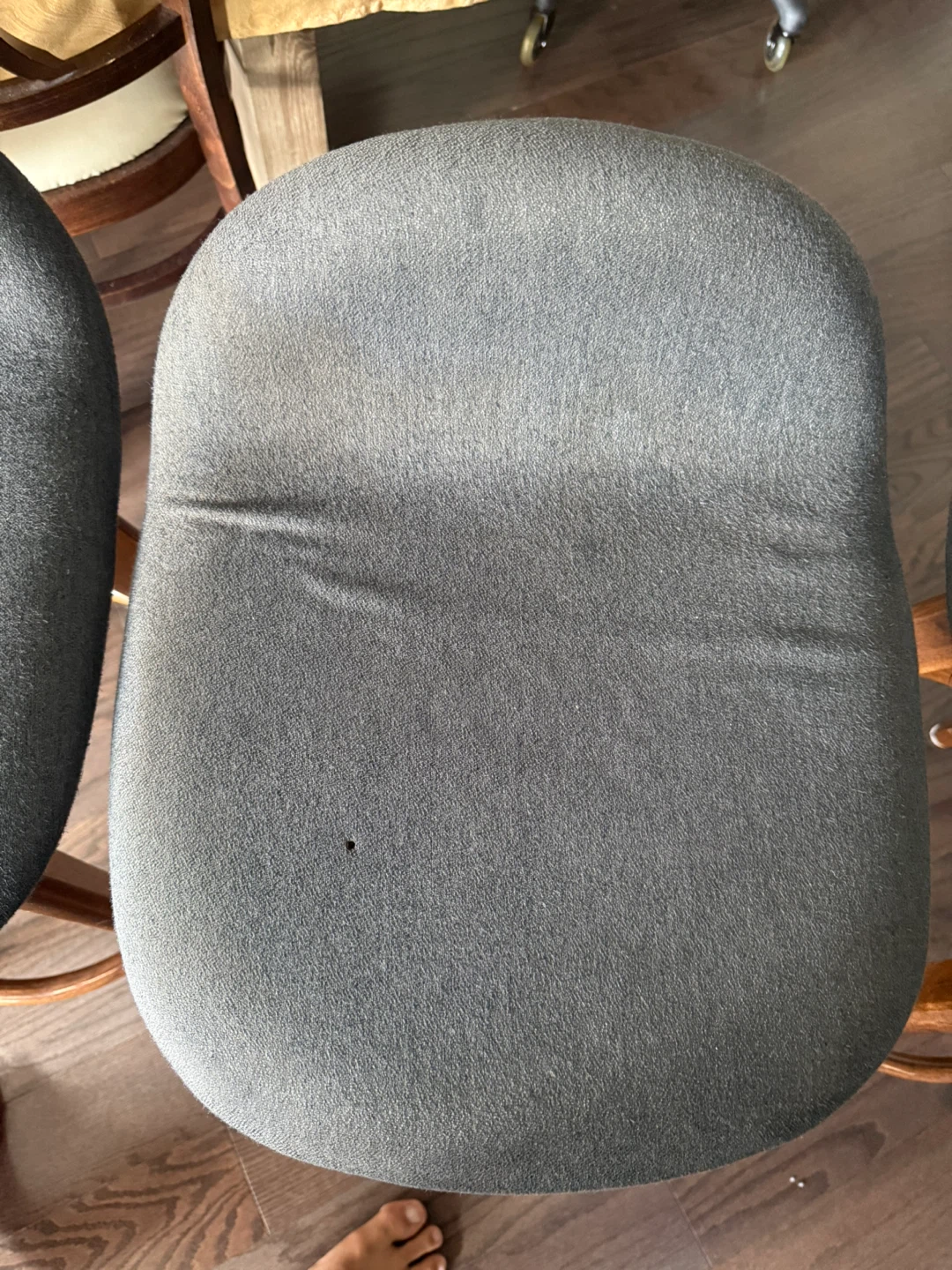 Grey Fabric Bar Stools with Wooden Legs (Set of 4) - photo 2