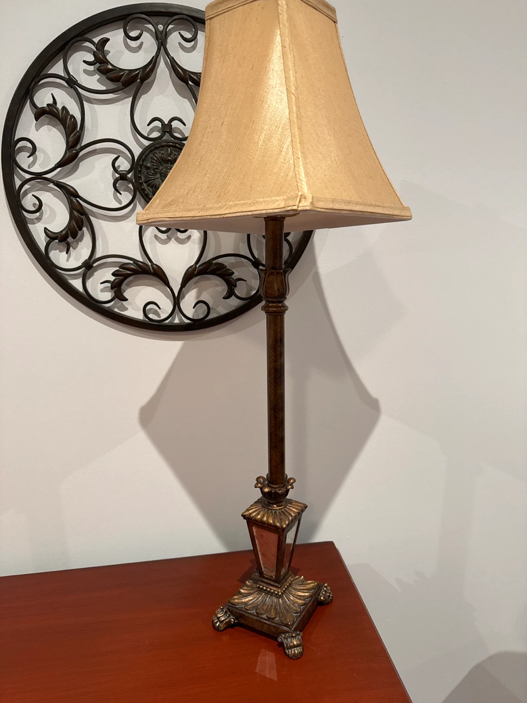 Bronze Table Lamp with Beige Shade