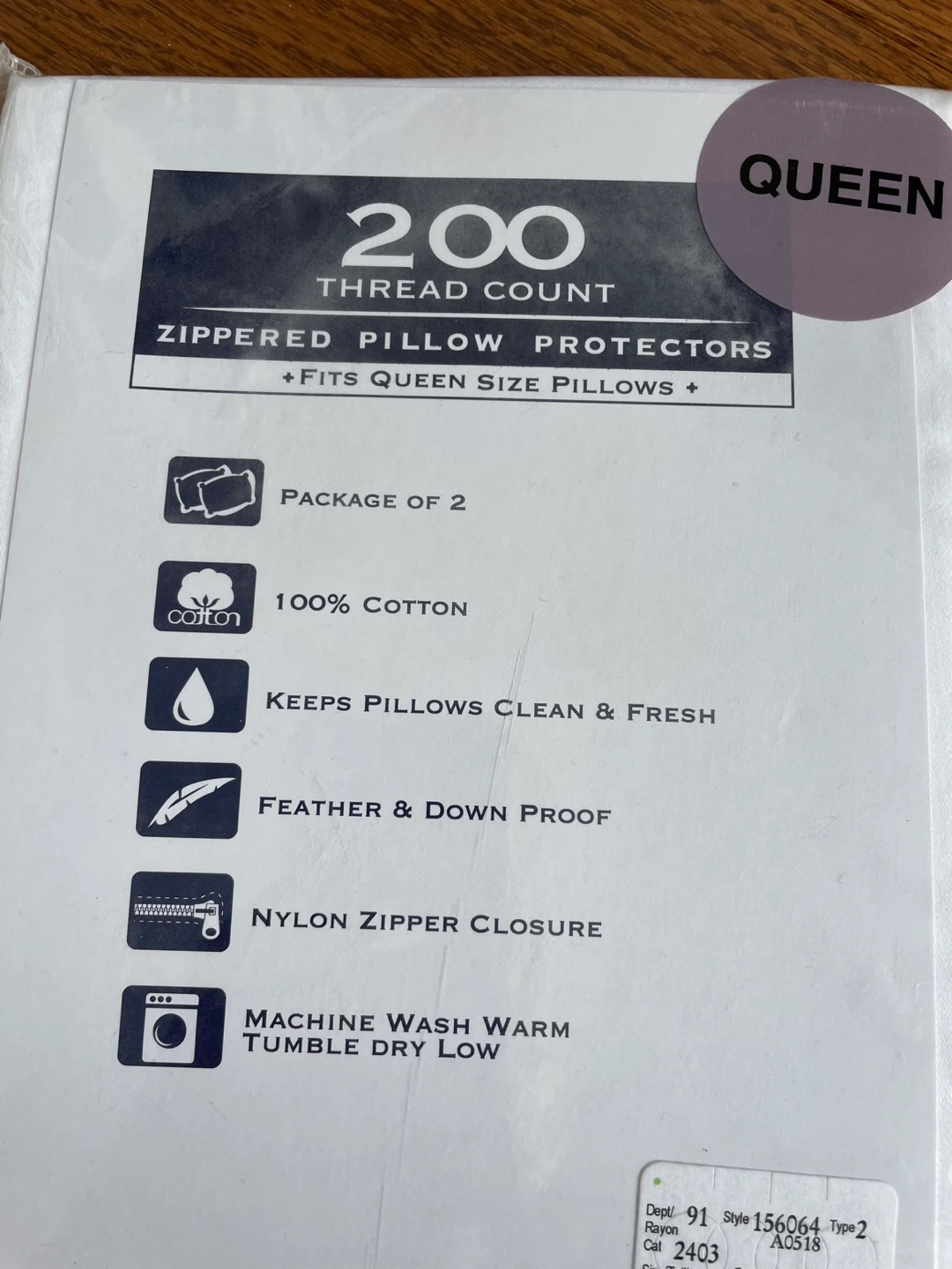 Brand new Pillow Protectors Queen Size - 200 Thread Count - photo 2