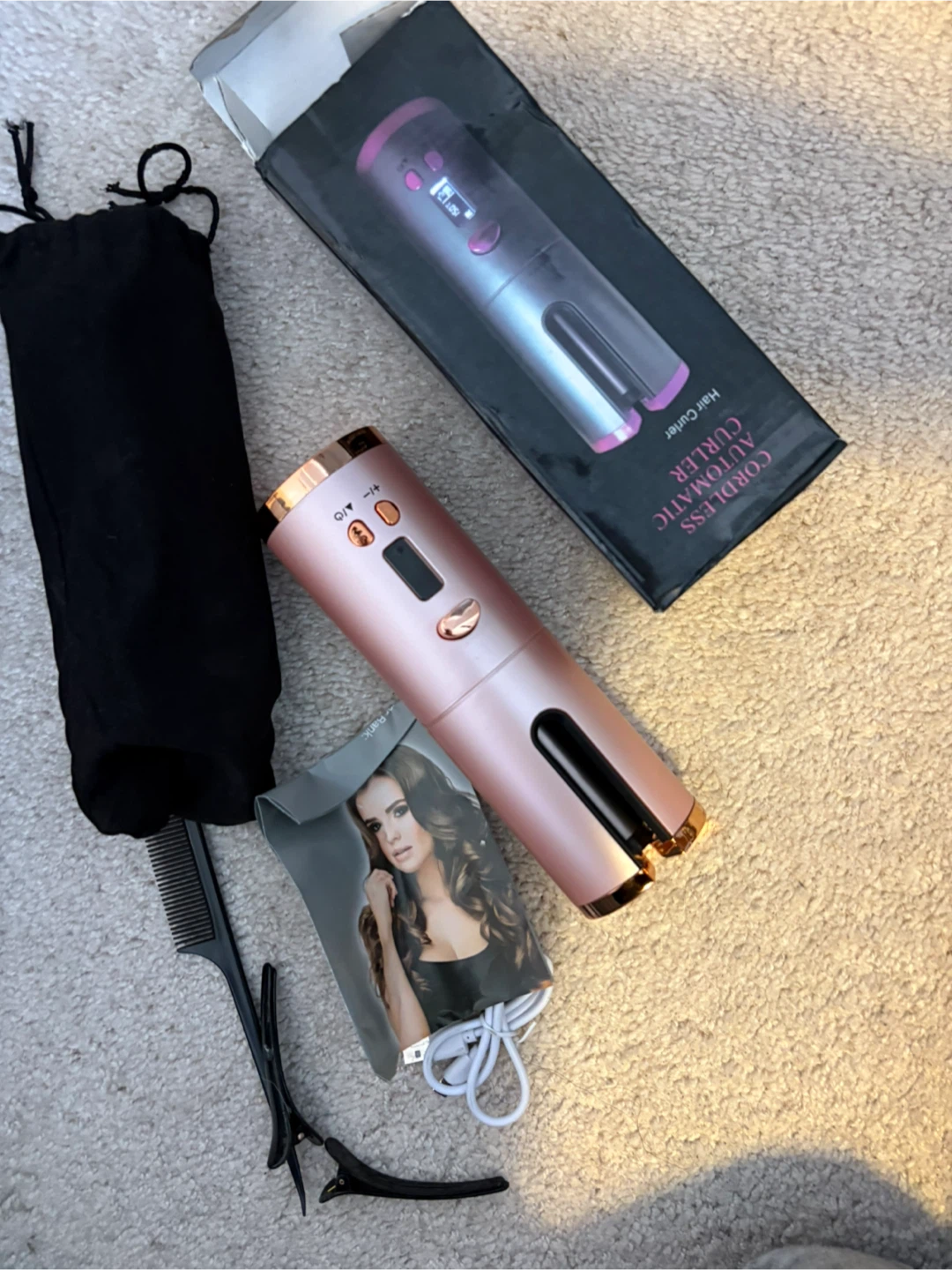Cordless Automatic Hair Curler and Hair Dryer Set