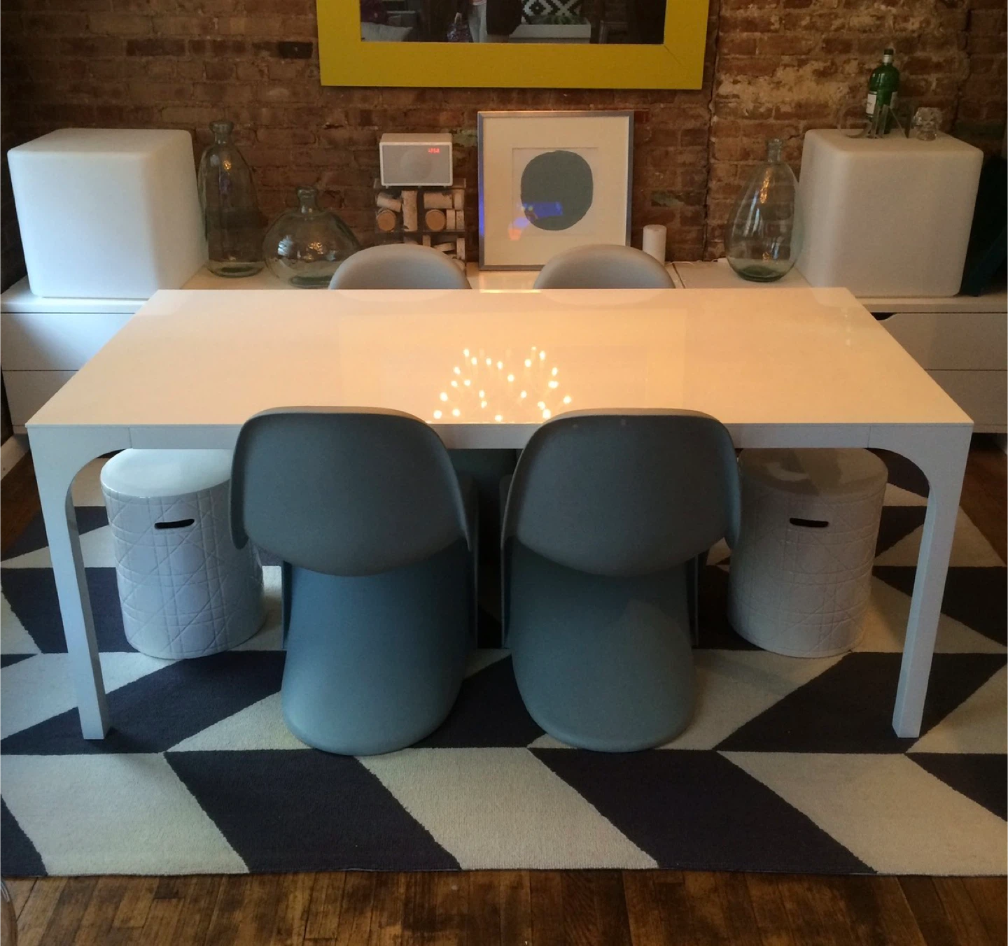 CB2 White Dining Table