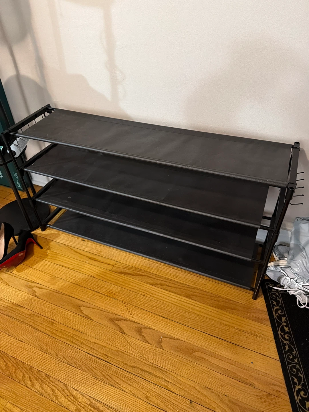 4-Tier Black Shoe Rack