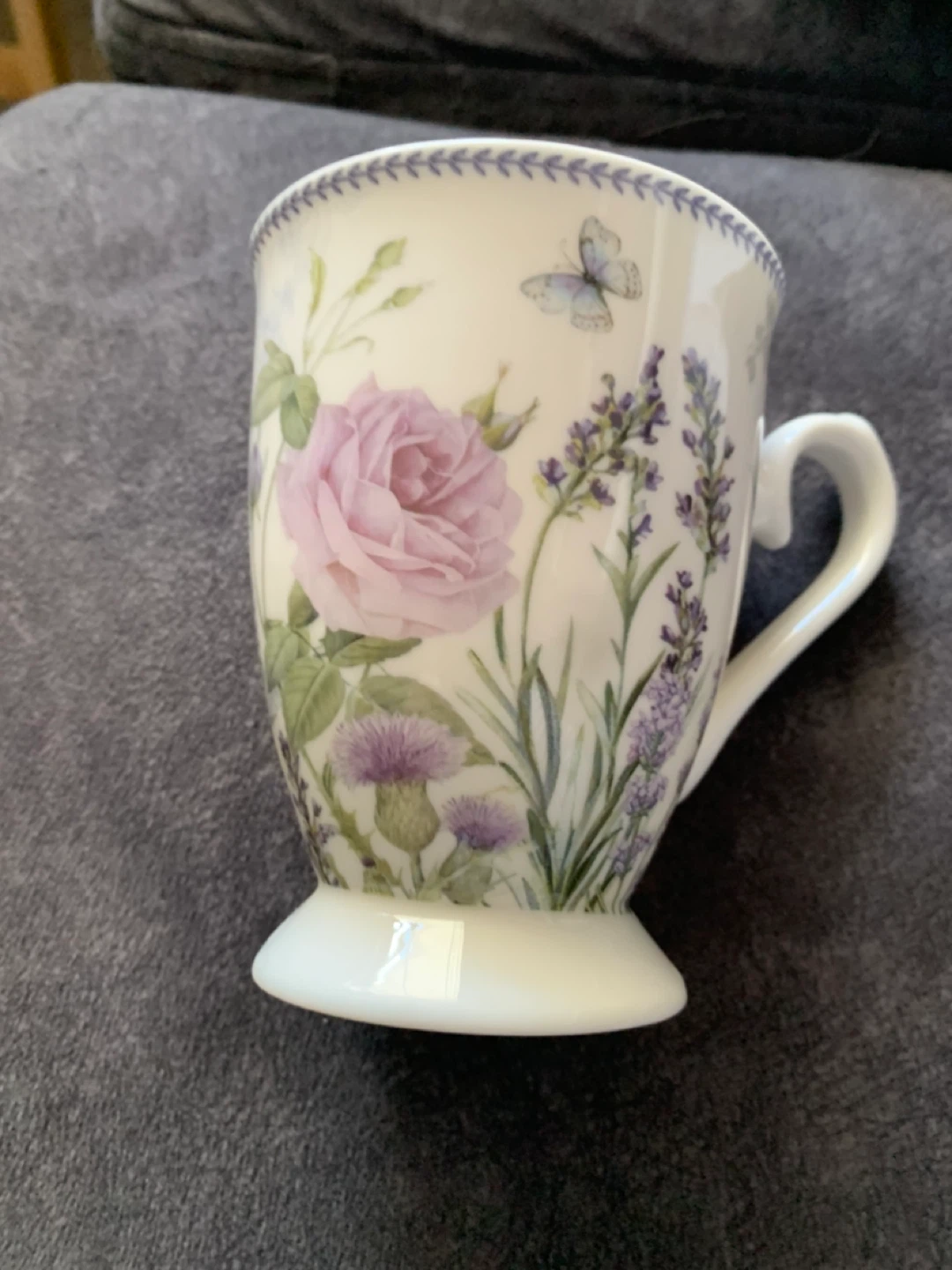 Queensbury China Mug Summer Rose Lavender Floral Mug