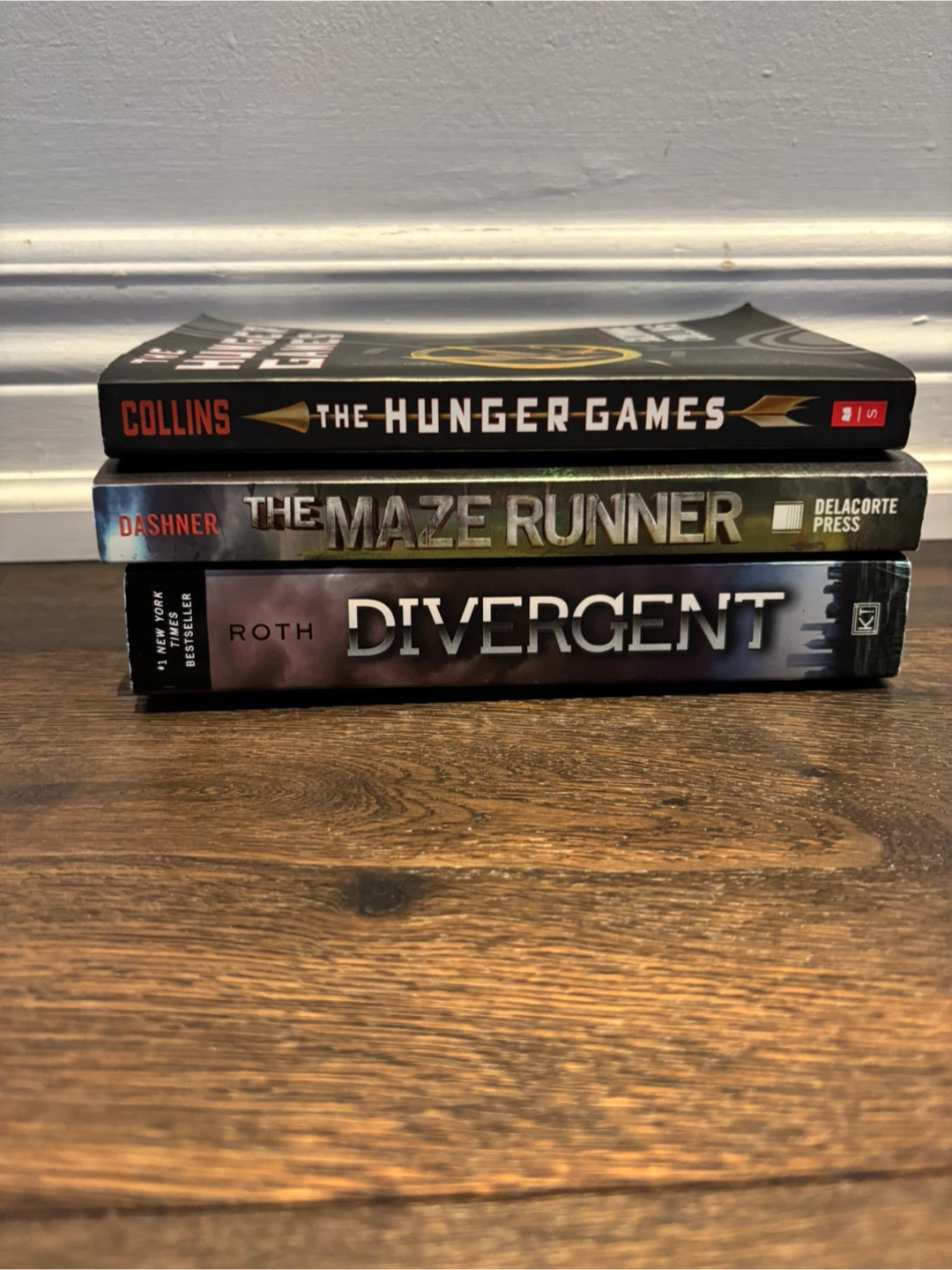 The Hunger Games, The Maze Runner, and Divergent Books
