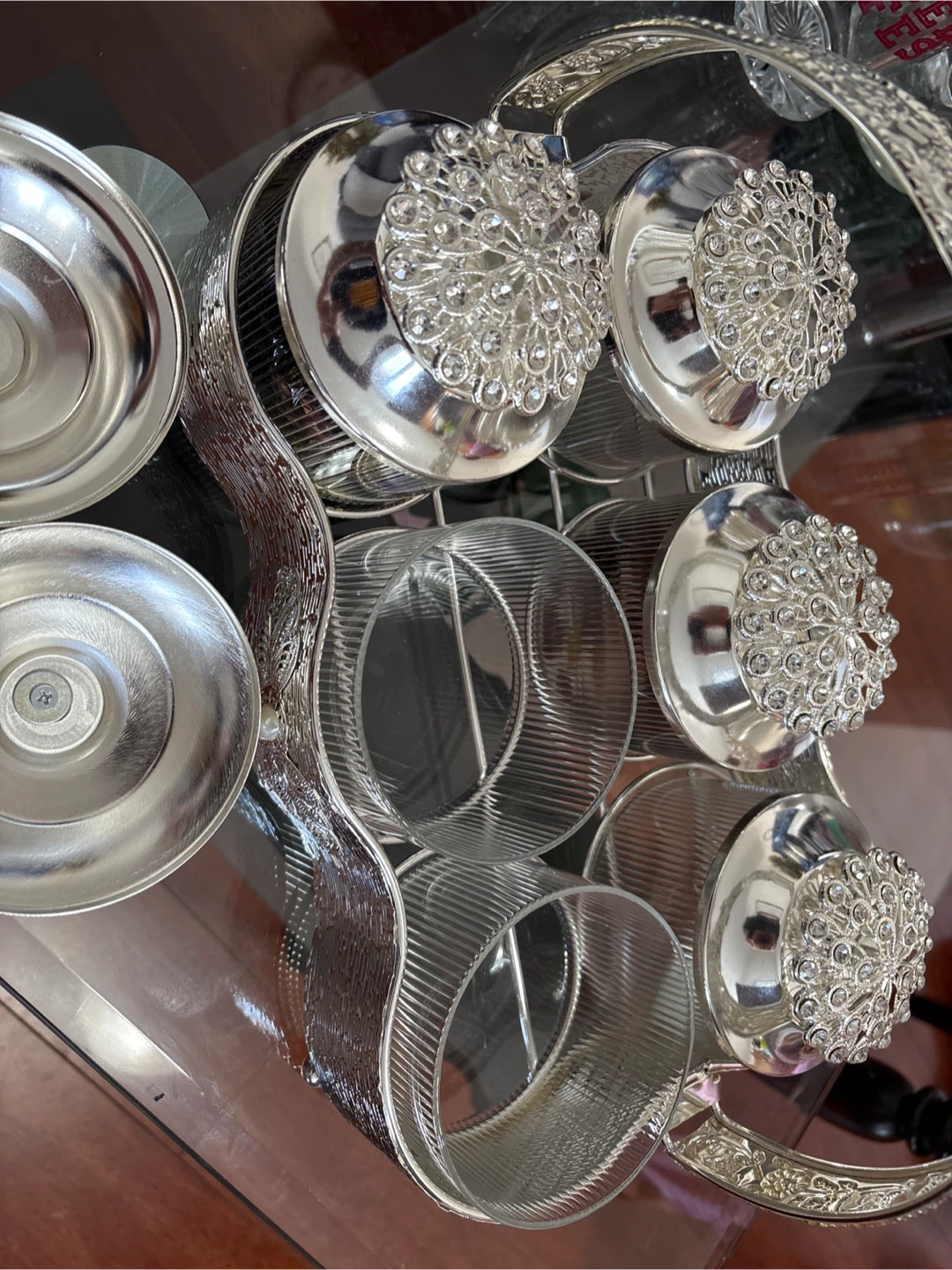 Silver Serving Tray with 6 Ramekins - photo 2