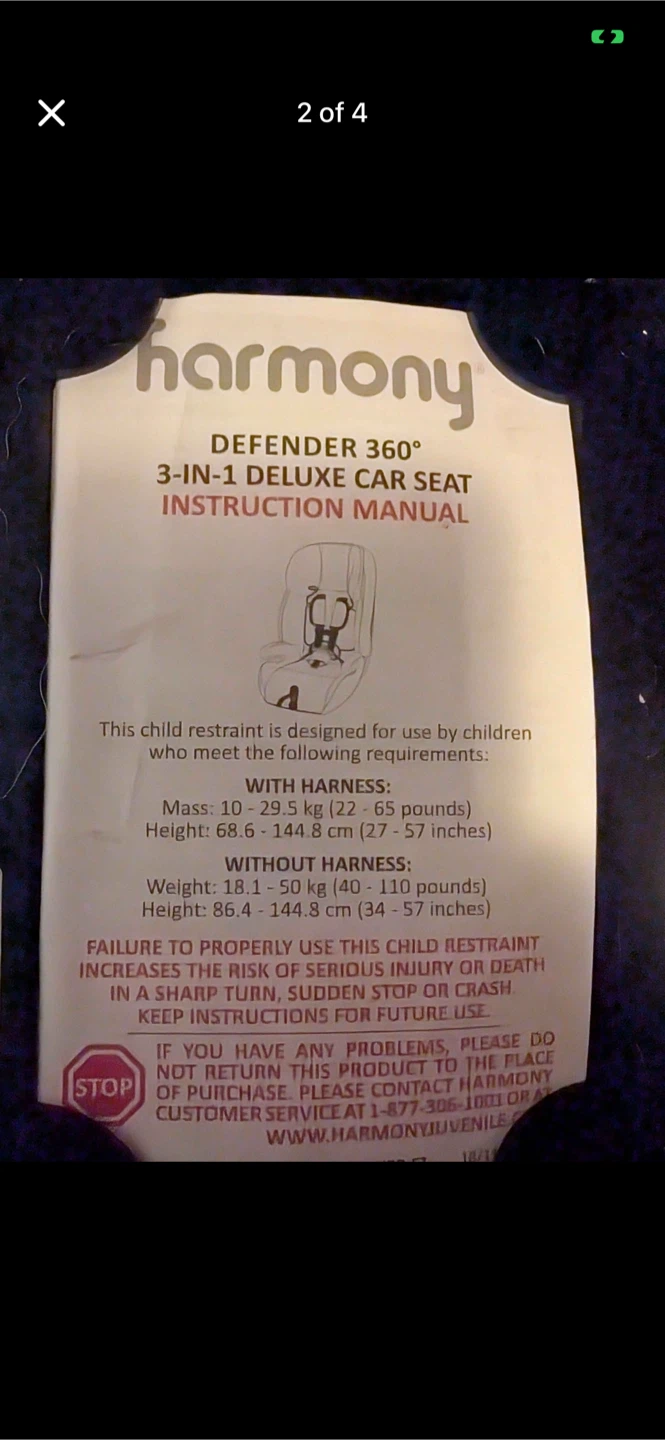 Harmony Defender 360 3-in-1 Deluxe Car Seat - photo 2