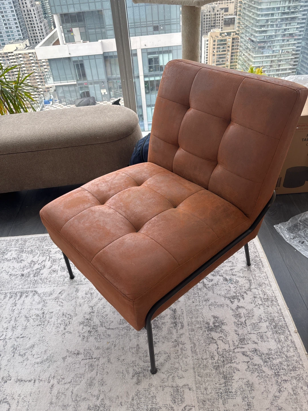 Brown Tufted Accent Chair