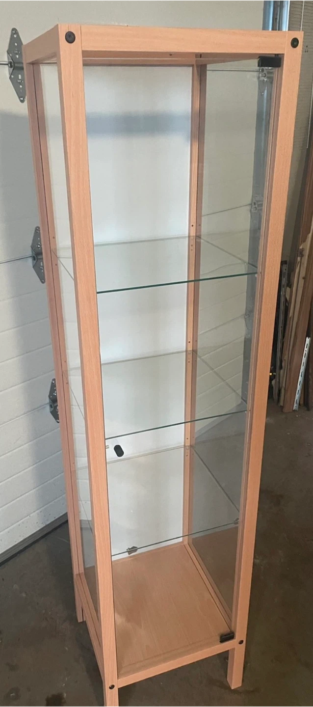 Glass Display Cabinet with Wood Frame - photo 2