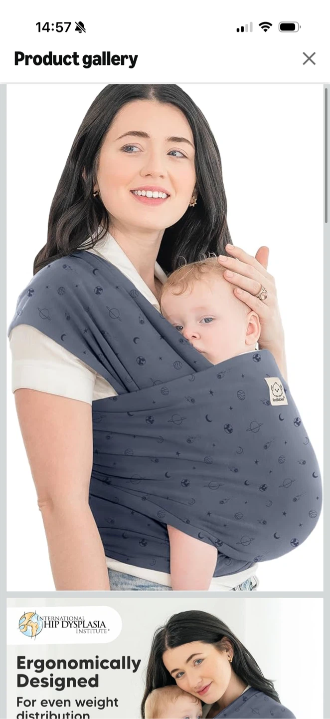 KeaBabies Wrap Carrier - Navy Blue Space Print