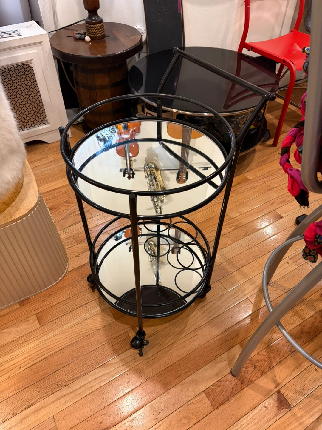 Rolling Glass Coffee Table - photo 2