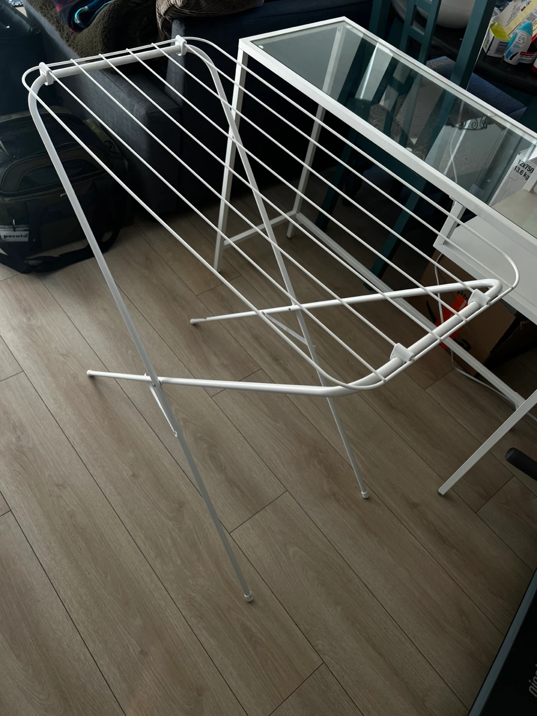 White Folding Clothes Drying Rack - photo 2