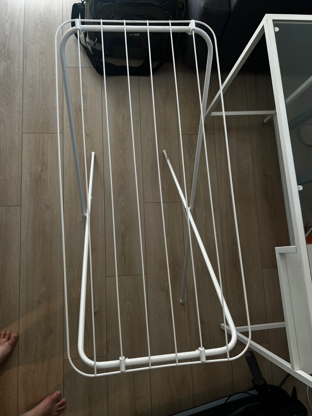 White Folding Clothes Drying Rack