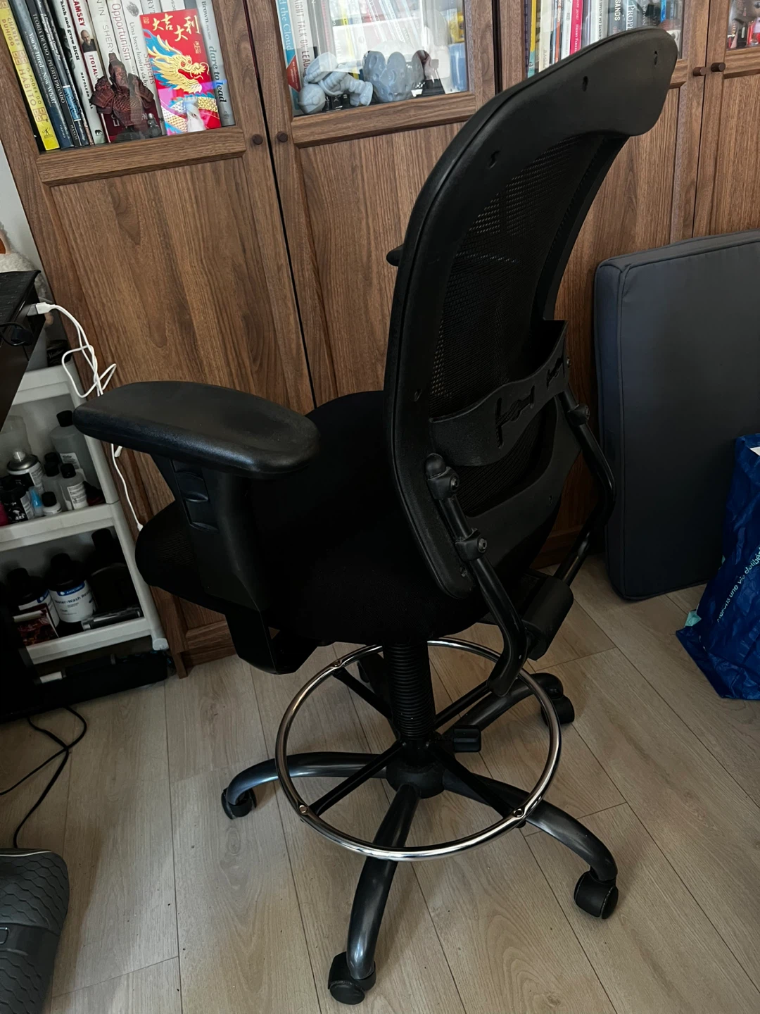 Black Mesh Back Drafting Stool Chair - photo 2