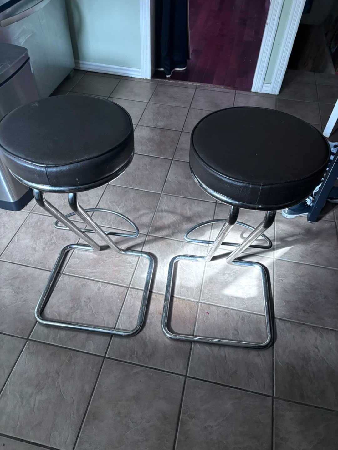 Set of 2 Black Bar Stools