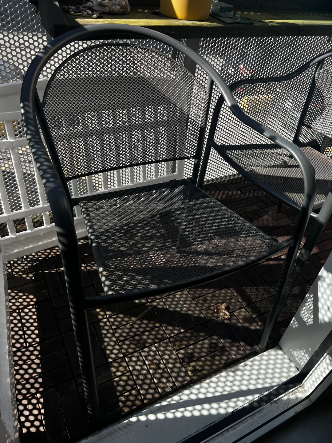 Black Metal Mesh Patio Chair (2 unit) - photo 2