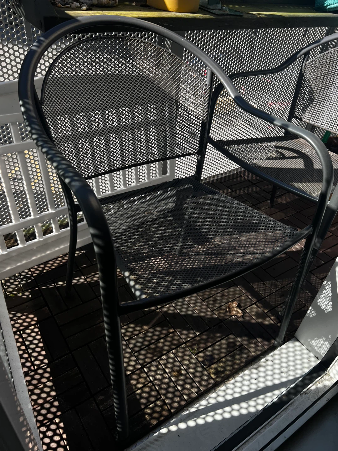 Black Metal Mesh Patio Chair (2 unit)