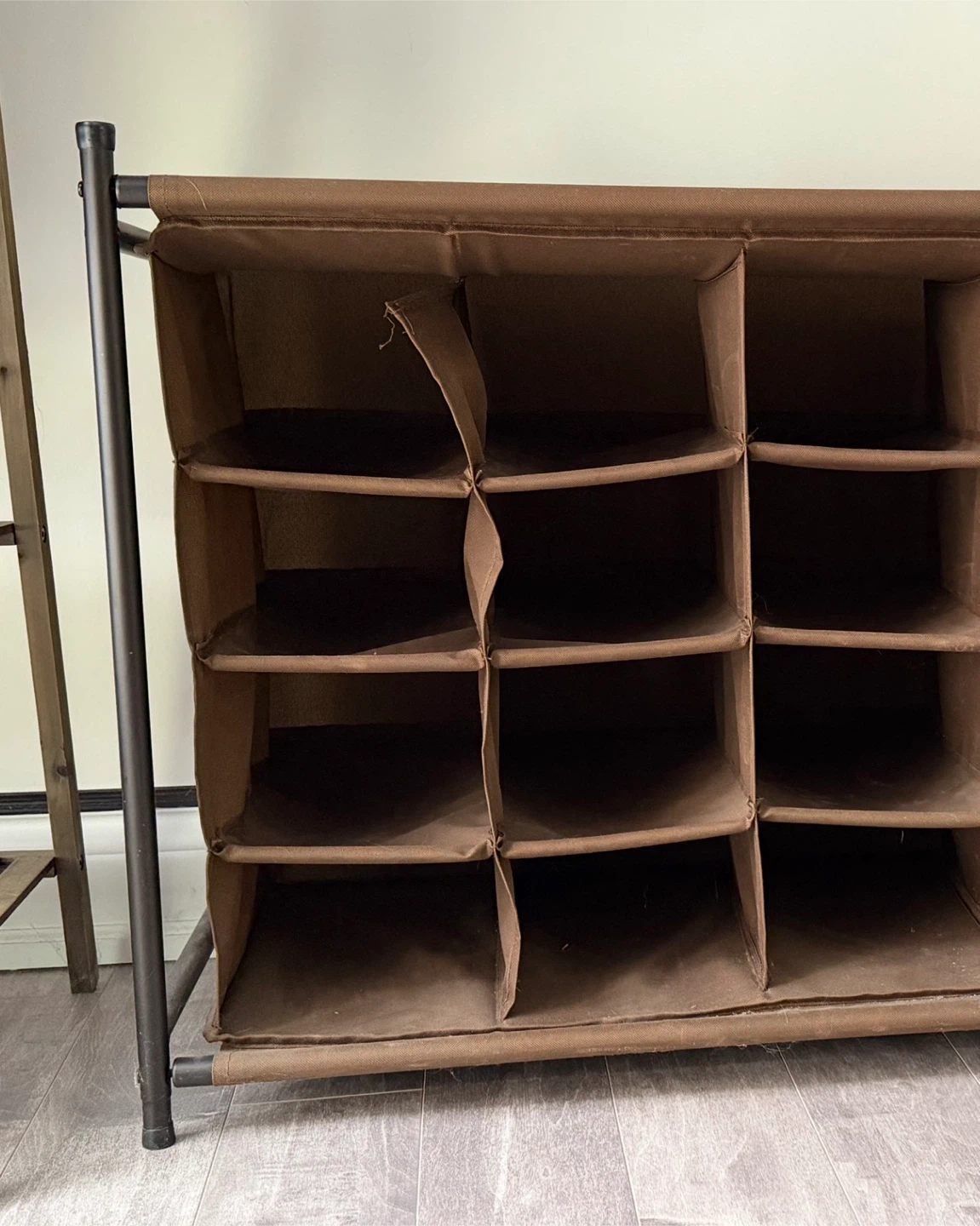 Brown 16-Cube Fabric Shoe Organizer - photo 2