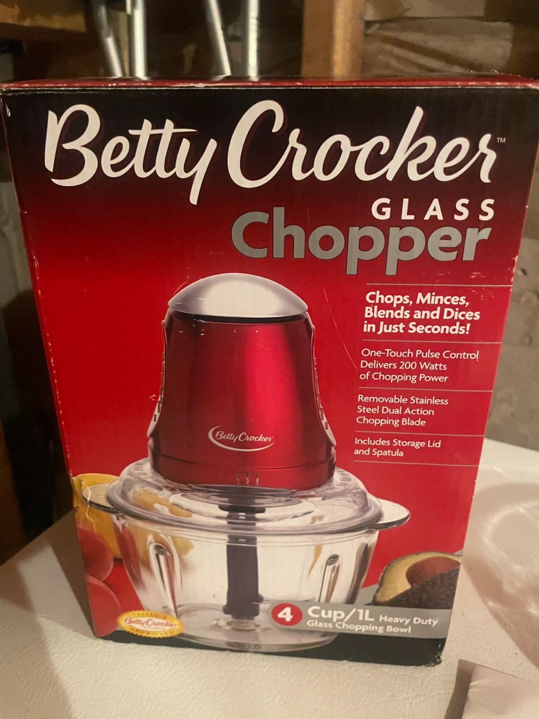 Betty Crocker Glass Chopper - Red - photo 3