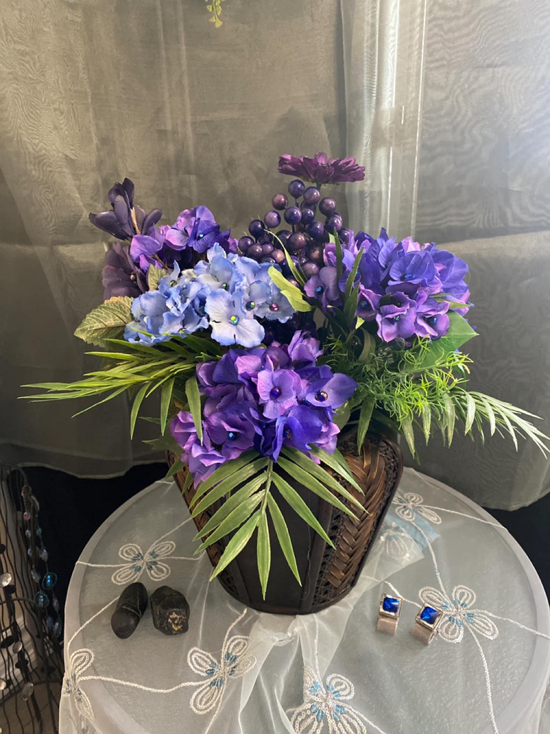 Artificial Flower Arrangement in Wicker Basket - photo 2