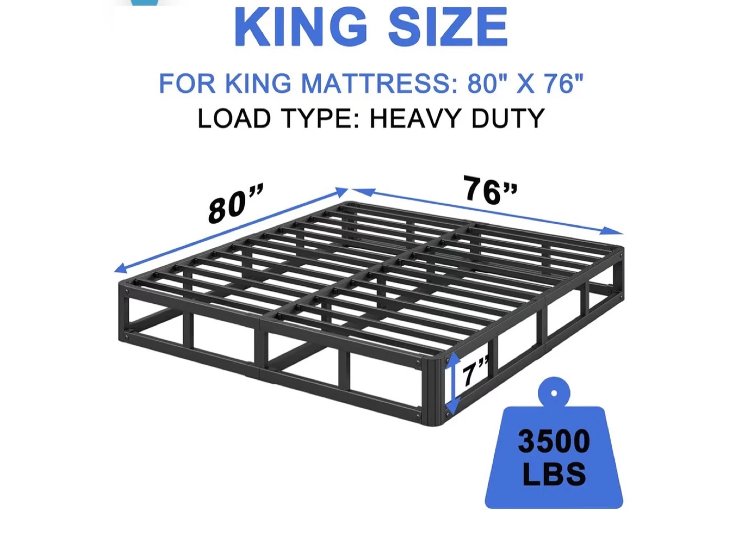 King Size Heavy Duty Bed Frame 80" x 76"