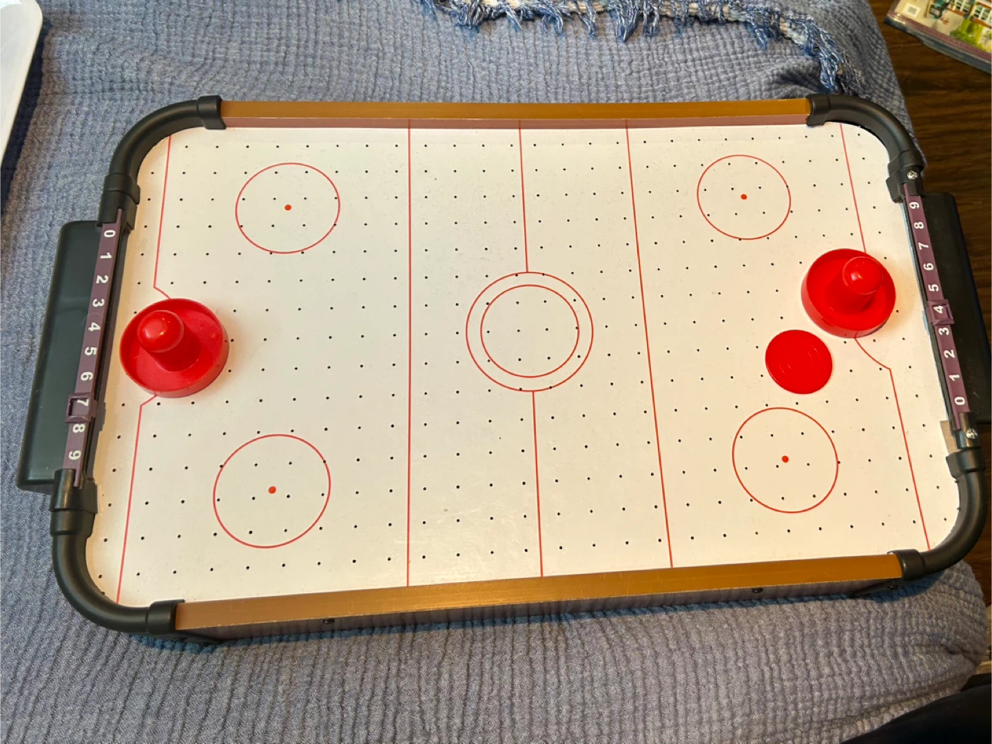 Tabletop Air Hockey Game with Paddles and Pucks