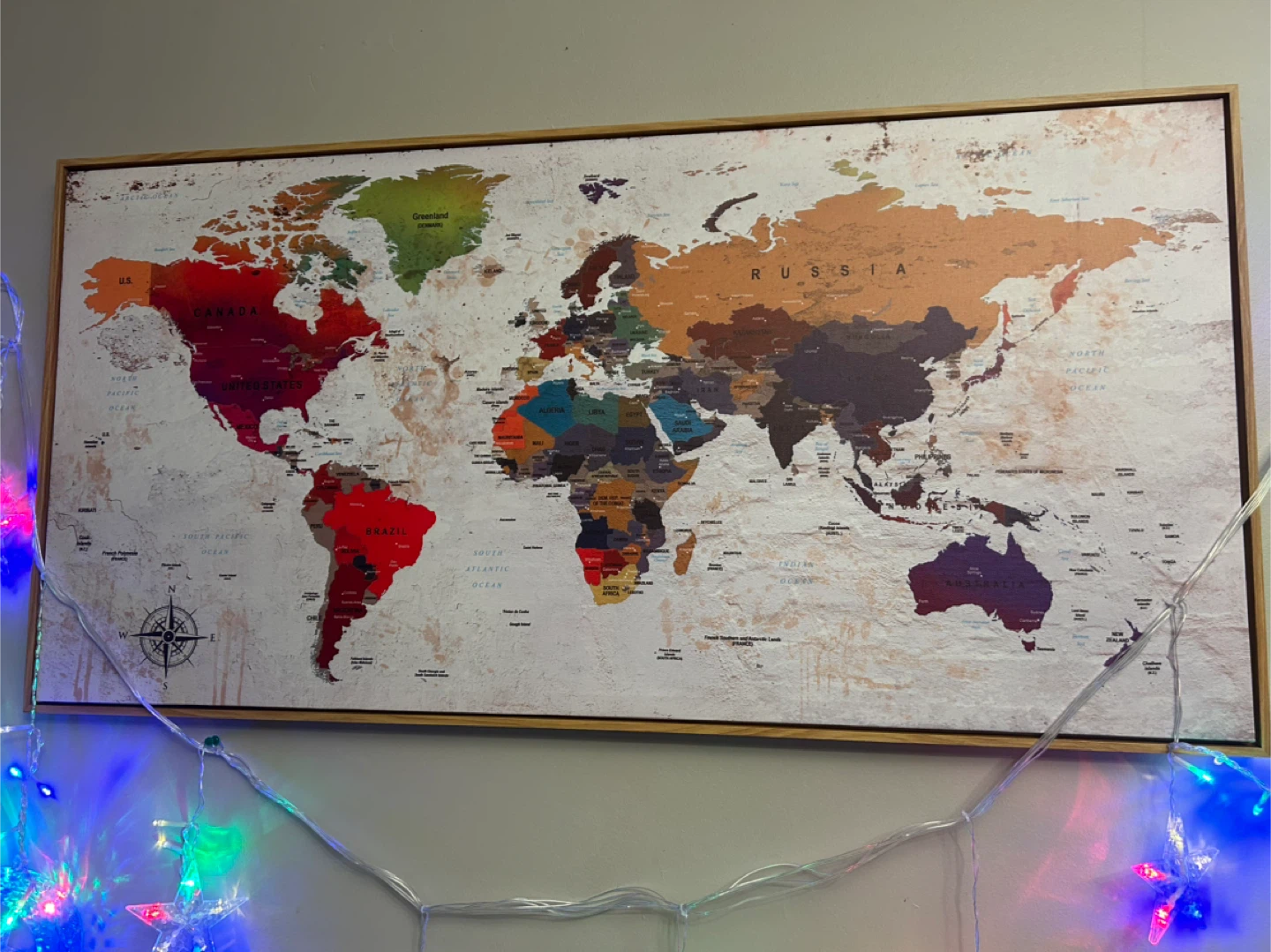 Framed World Map Wall Art