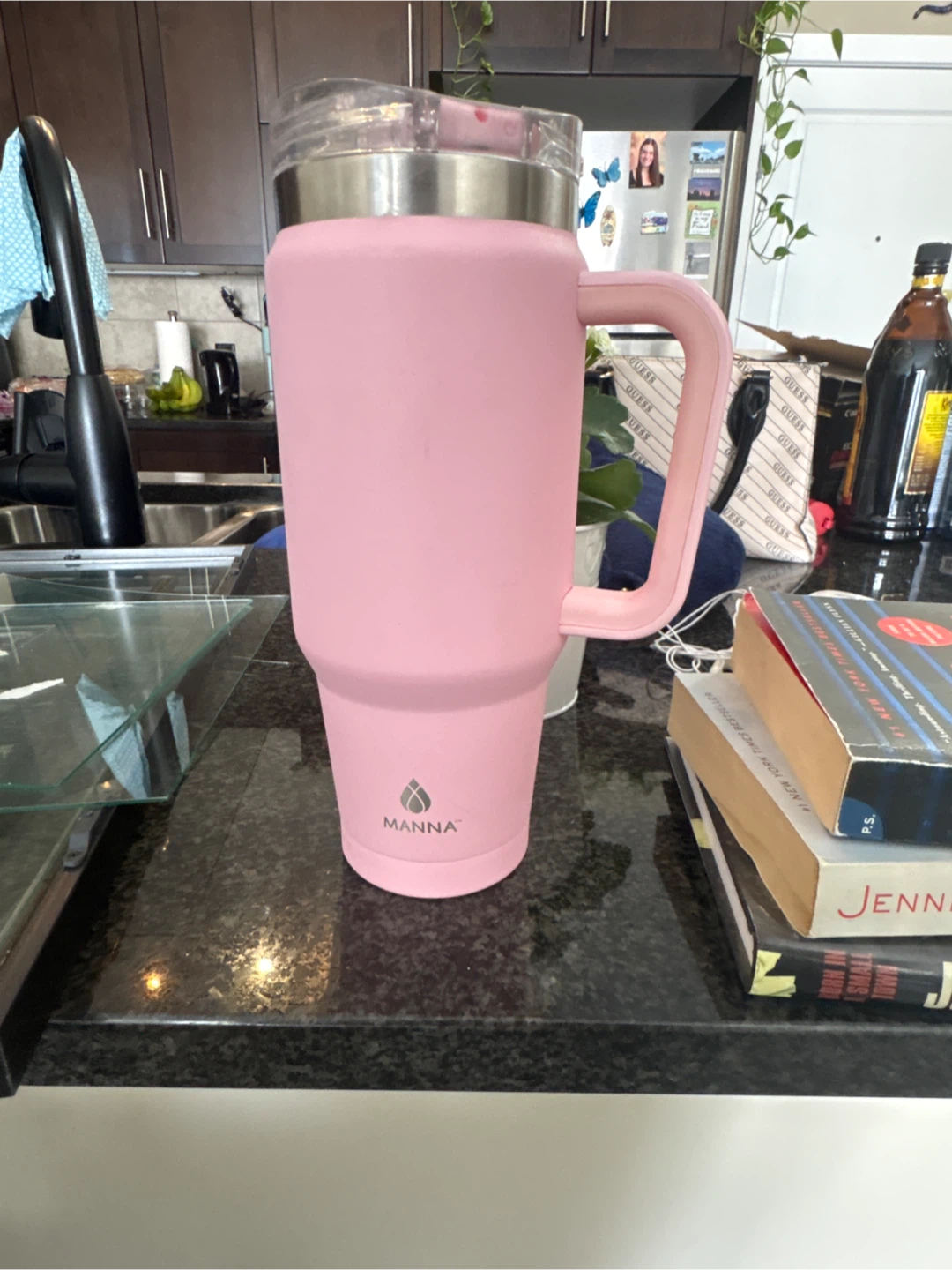 Manna Pink Tumbler with Handle